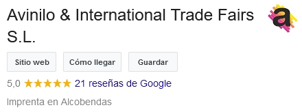 Ver puntuaciones de Avinilo en Google, empresa de rotulación e impresión gran formato